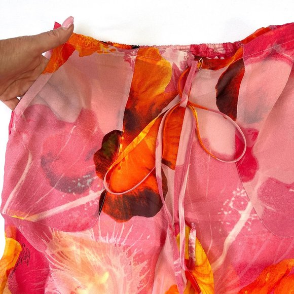 Auc Blumarine Made in Italy Silk floral wide Pants - Picture 11 of 12